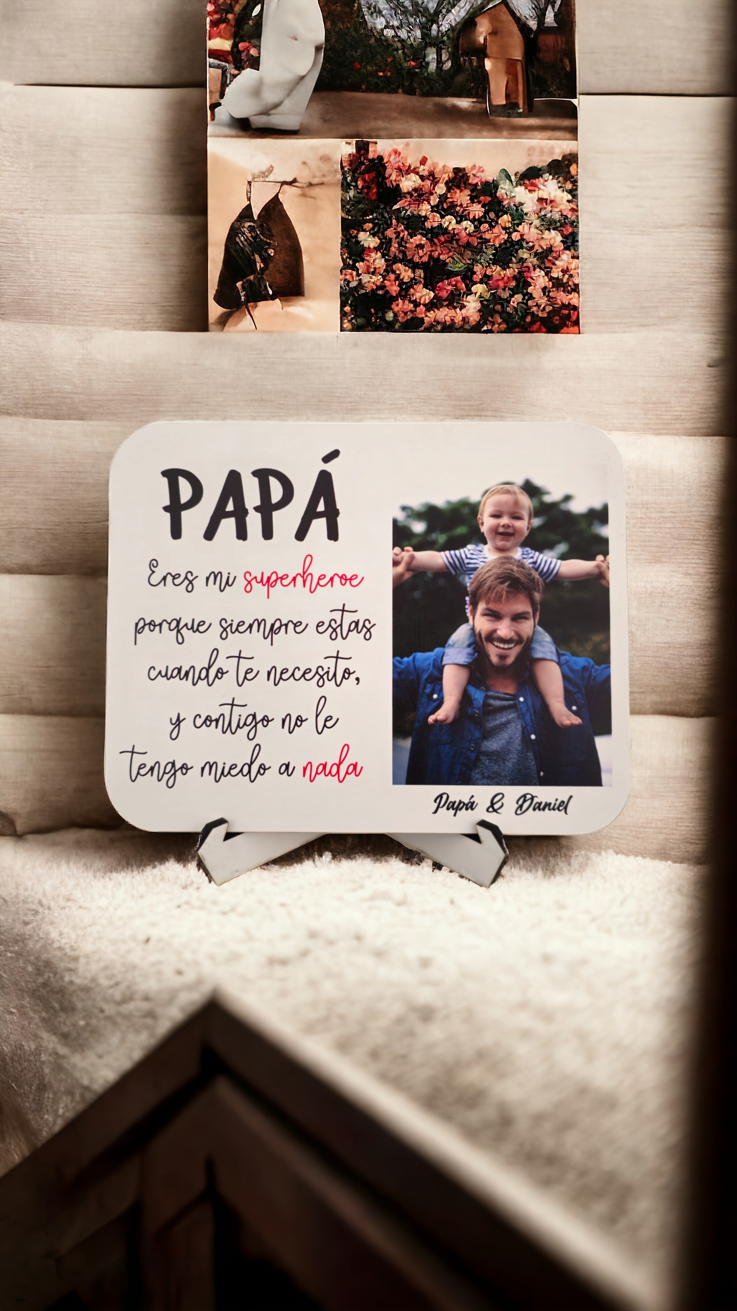 Placa madera Día del padre impresa a color